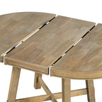 Table à manger extensible ronde en bois Naturel / Espresso avec base en X et rallonge de 40 cm – Jusqu'à 6 places