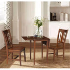 Table de salle à manger International Concepts Small Dual Drop Leaf avec 2 chaises San Remo Splat