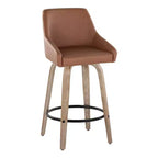 LumiSource Lot de 2 tabourets de bar hauteur comptoir Hannah en bois délavé