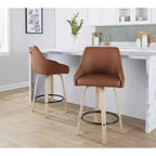 LumiSource Lot de 2 tabourets de bar hauteur comptoir Hannah en bois délavé
