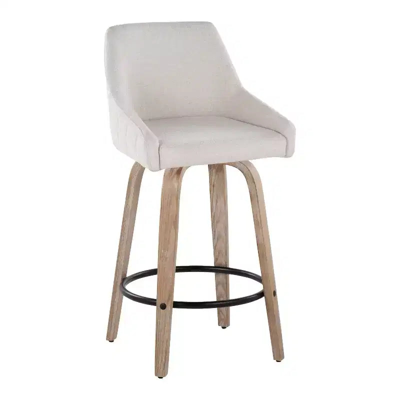 LumiSource Lot de 2 tabourets de bar hauteur comptoir Hannah en bois délavé