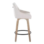 LumiSource Lot de 2 tabourets de bar hauteur comptoir Hannah en bois délavé