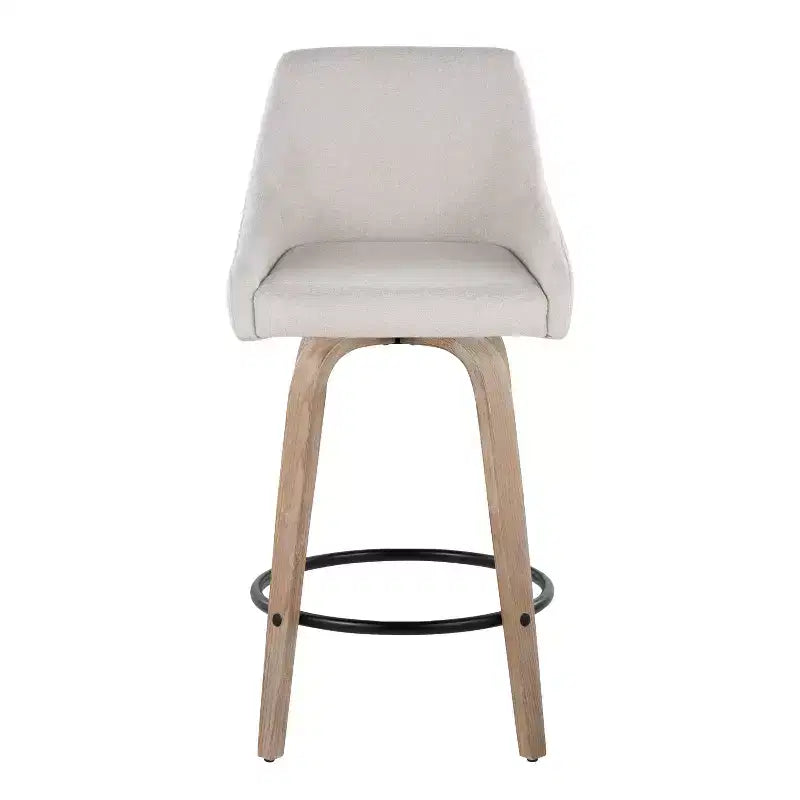 LumiSource Lot de 2 tabourets de bar hauteur comptoir Hannah en bois délavé