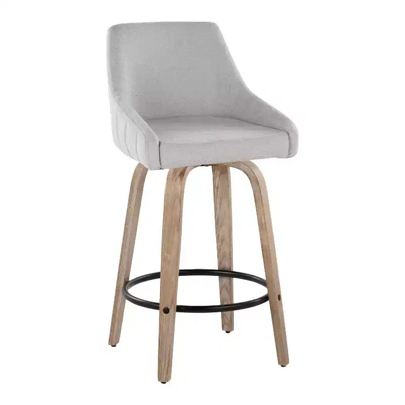 LumiSource Lot de 2 tabourets de bar hauteur comptoir Hannah en bois délavé