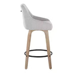 LumiSource Lot de 2 tabourets de bar hauteur comptoir Hannah en bois délavé