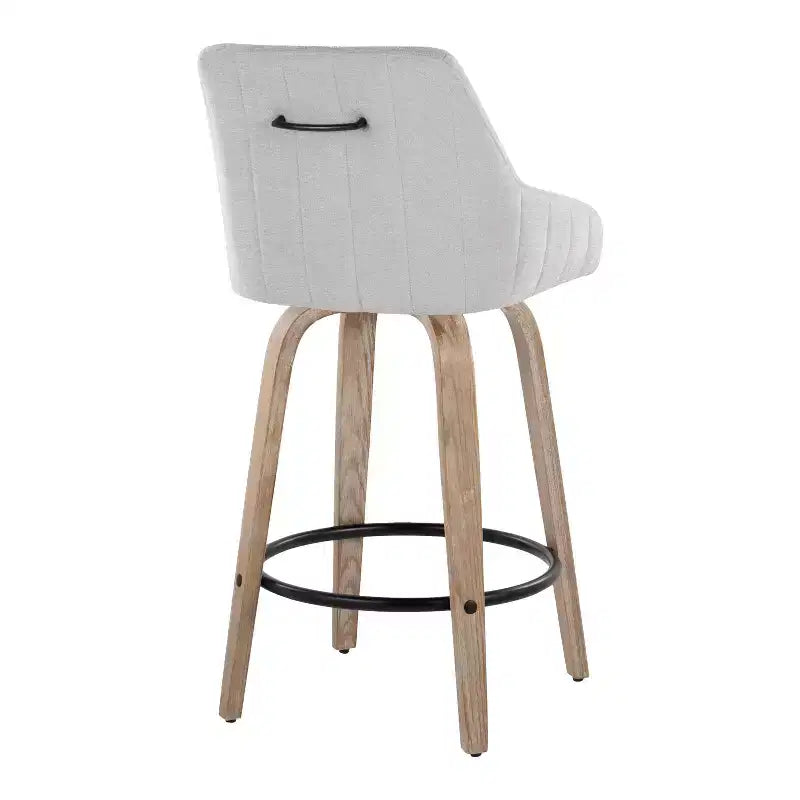 LumiSource Lot de 2 tabourets de bar hauteur comptoir Hannah en bois délavé