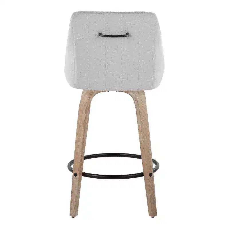 LumiSource Lot de 2 tabourets de bar hauteur comptoir Hannah en bois délavé
