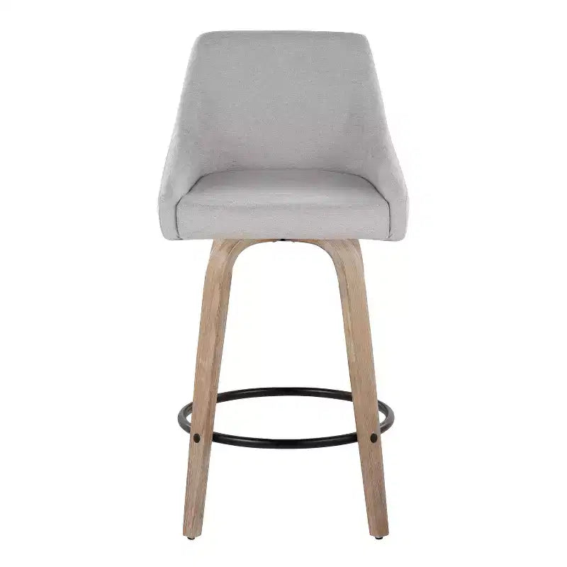 LumiSource Lot de 2 tabourets de bar hauteur comptoir Hannah en bois délavé