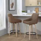 LumiSource Lot de 2 tabourets de bar hauteur comptoir Hannah en bois délavé