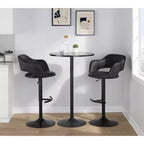 LumiSource Lot de 2 tabourets de bar réglables Margarite en similicuir noir