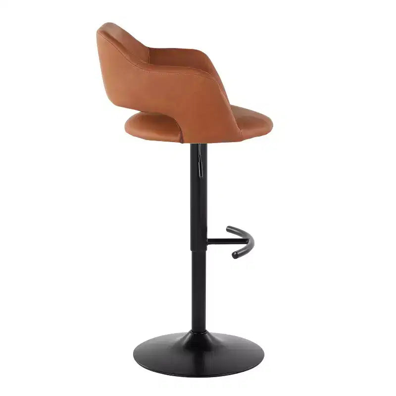 LumiSource Lot de 2 tabourets de bar réglables Margarite en similicuir noir
