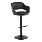 LumiSource Lot de 2 tabourets de bar réglables Margarite en similicuir noir