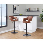 LumiSource Lot de 2 tabourets de bar réglables Margarite en similicuir noir