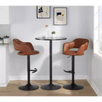 LumiSource Lot de 2 tabourets de bar réglables Margarite en similicuir noir