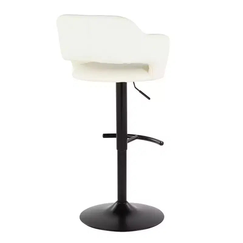 LumiSource Lot de 2 tabourets de bar réglables Margarite en similicuir noir