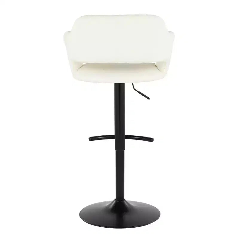 LumiSource Lot de 2 tabourets de bar réglables Margarite en similicuir noir
