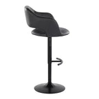 LumiSource Lot de 2 tabourets de bar réglables Margarite en similicuir noir