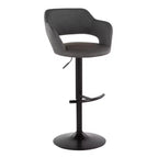 LumiSource Lot de 2 tabourets de bar réglables Margarite en similicuir noir