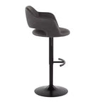 LumiSource Lot de 2 tabourets de bar réglables Margarite en similicuir noir
