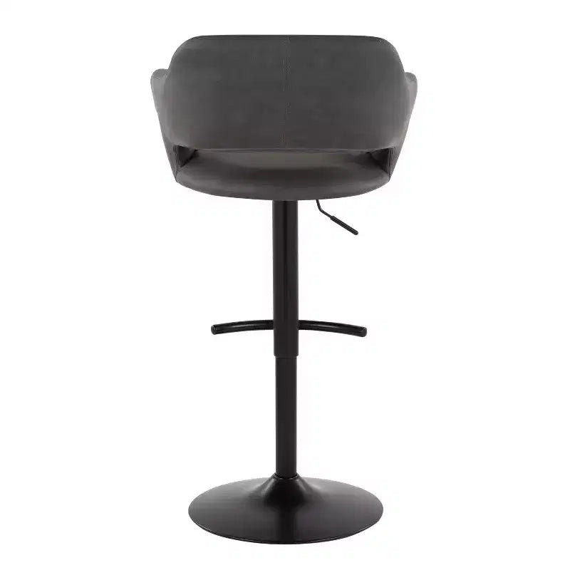 LumiSource Lot de 2 tabourets de bar réglables Margarite en similicuir noir
