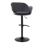 LumiSource Lot de 2 tabourets de bar réglables Margarite en similicuir noir