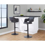 LumiSource Lot de 2 tabourets de bar réglables Margarite en similicuir noir