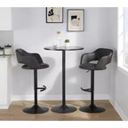 LumiSource Lot de 2 tabourets de bar réglables Margarite en similicuir noir