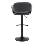LumiSource Lot de 2 tabourets de bar réglables Margarite en similicuir noir