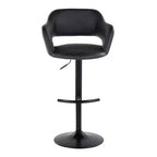 LumiSource Lot de 2 tabourets de bar réglables Margarite en similicuir noir