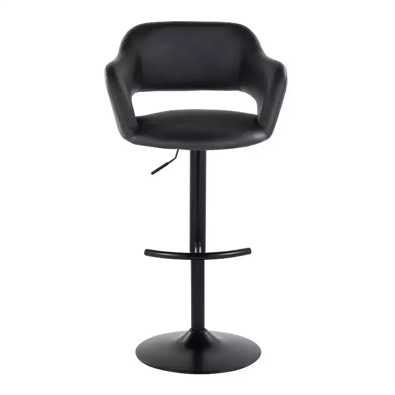 LumiSource Lot de 2 tabourets de bar réglables Margarite en similicuir noir