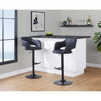 LumiSource Lot de 2 tabourets de bar réglables Margarite en similicuir noir