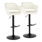 LumiSource Lot de 2 tabourets de bar réglables Margarite en similicuir noir