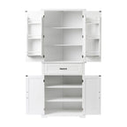 Meuble de rangement de salle de bain haut blanc/gris/noir avec 4 portes, 1 tiroir et étagère réglable – Unité individuelle