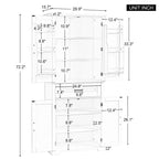 Meuble de rangement de salle de bain haut blanc/gris/noir avec 4 portes, 1 tiroir et étagère réglable – Unité individuelle
