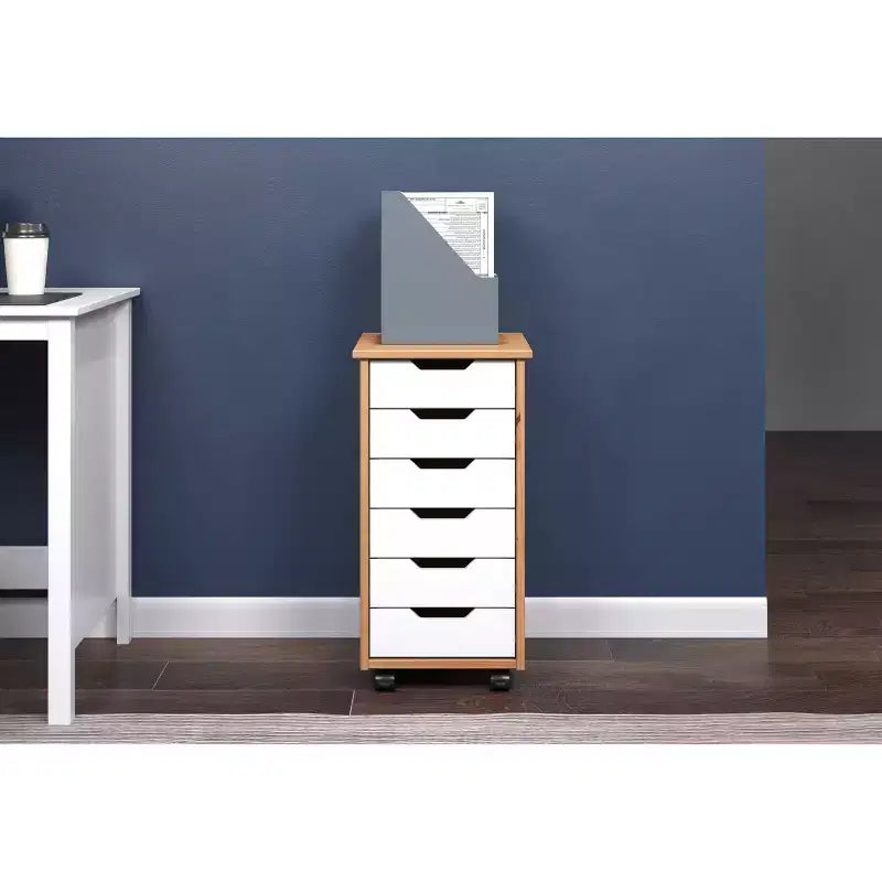 Chariot à roulettes étroit Trendfurn Omnia à 6 tiroirs