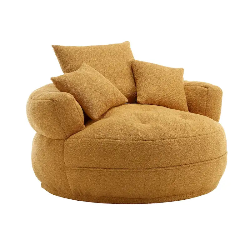 Fauteuil arrondi type « lazy sofa » – Blanc/Bleu/Gris/Jaune/Orange/Rose fuchsia/Bleu marine/Vert, modèle une ou deux places