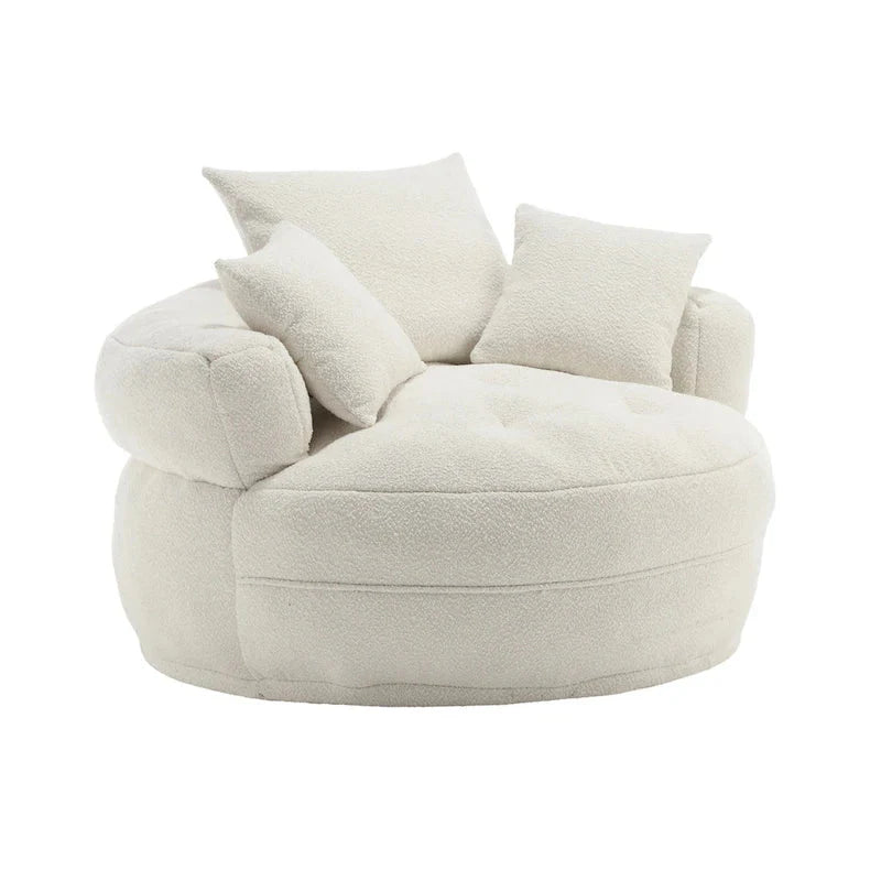 Fauteuil arrondi type « lazy sofa » – Blanc/Bleu/Gris/Jaune/Orange/Rose fuchsia/Bleu marine/Vert, modèle une ou deux places