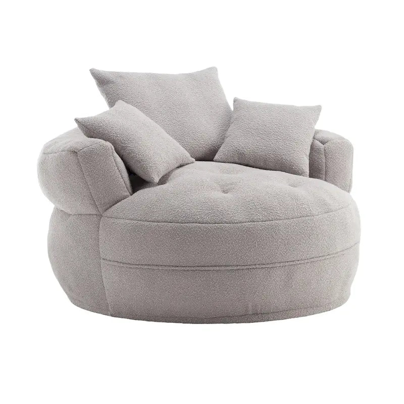 Fauteuil arrondi type « lazy sofa » – Blanc/Bleu/Gris/Jaune/Orange/Rose fuchsia/Bleu marine/Vert, modèle une ou deux places