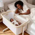 Berceau pour bébé avec roulettes - Beige / Gris / Rose, cododo, pour 1 bébé