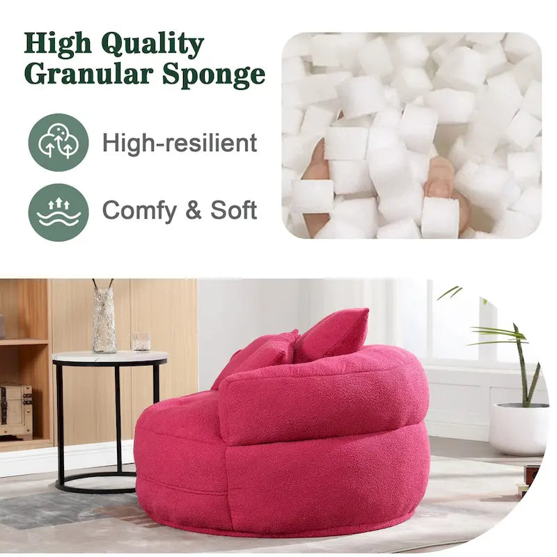 Fauteuil arrondi type « lazy sofa » – Blanc/Bleu/Gris/Jaune/Orange/Rose fuchsia/Bleu marine/Vert, modèle une ou deux places