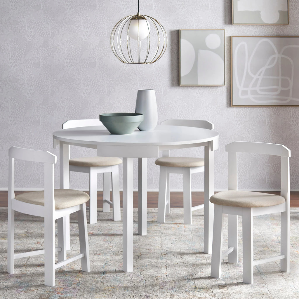 Ensemble de salle à manger rond compact 5 pièces Harrisburg Tobey