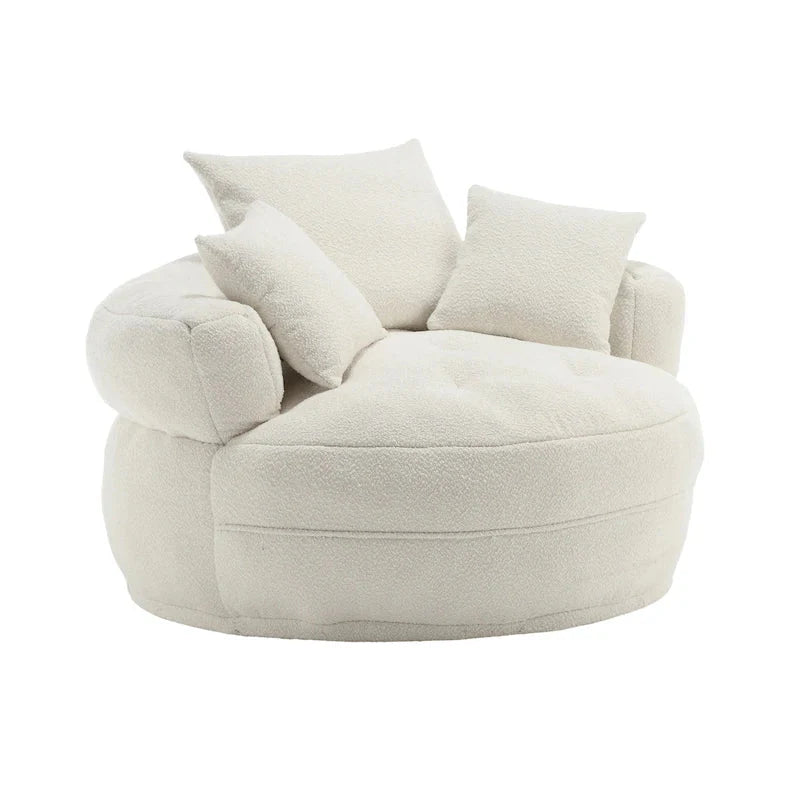 Fauteuil arrondi type « lazy sofa » – Blanc/Bleu/Gris/Jaune/Orange/Rose fuchsia/Bleu marine/Vert, modèle une ou deux places