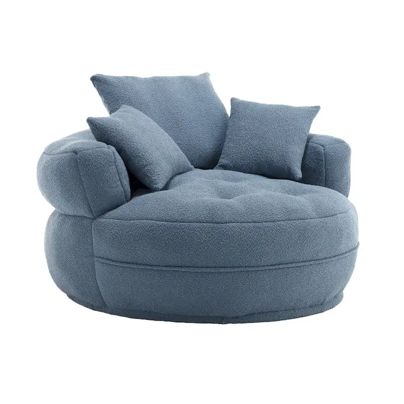 Fauteuil arrondi type « lazy sofa » – Blanc/Bleu/Gris/Jaune/Orange/Rose fuchsia/Bleu marine/Vert, modèle une ou deux places